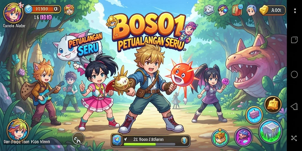 Screenshot menunjukkan pertarungan seru dalam gaya anime.
