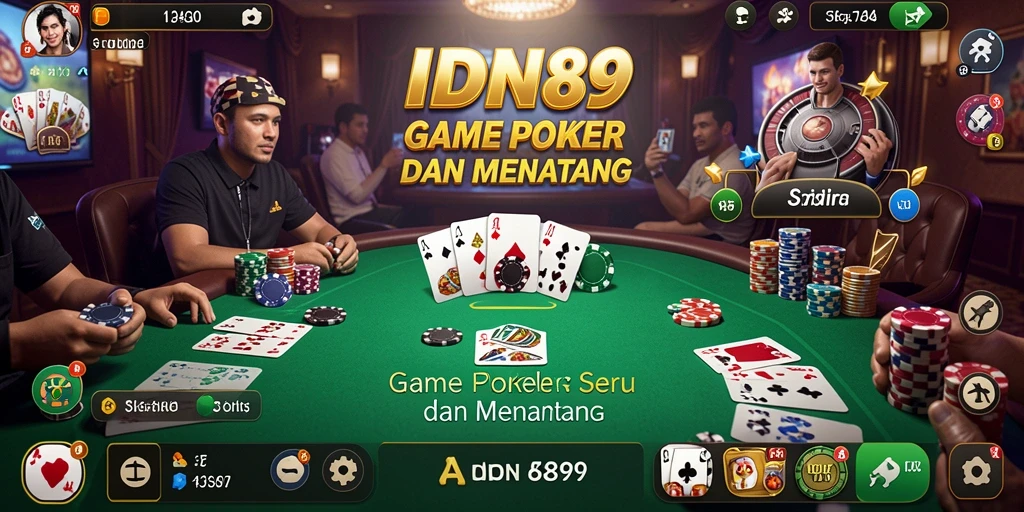 Screenshot gameplay IDN89 menampilkan aksi poker yang menegangkan.