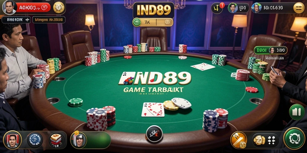 Screenshot gameplay IND89 menampilkan aksi mendebarkan permainan Poker.