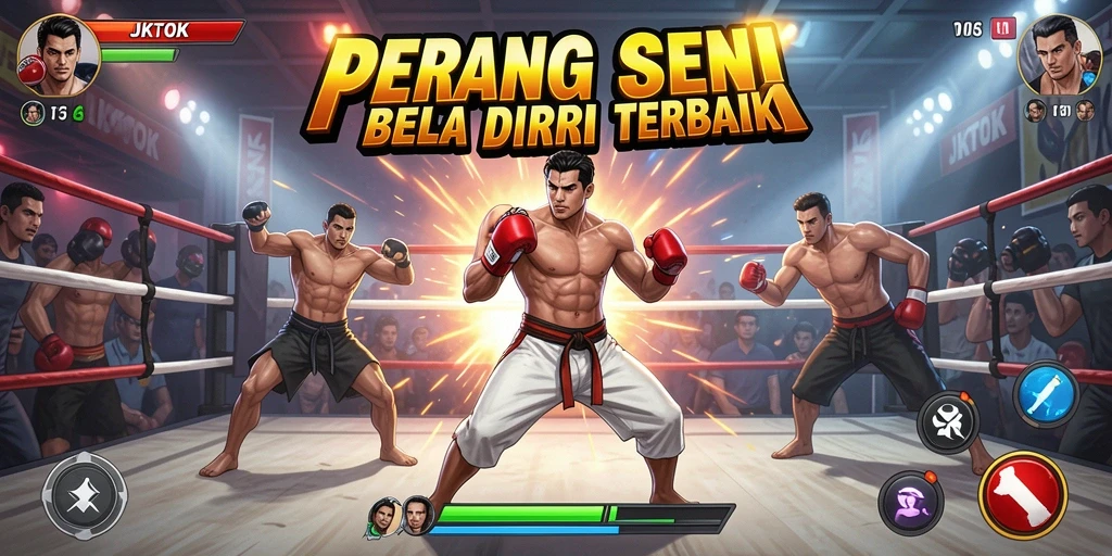 Gameplay JKTOK dengan pertarungan intens dan karakter menarik.