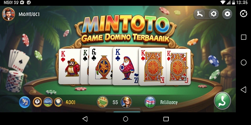 Tangkapan layar utama MINTOTO menampilkan gameplay seru dalam permainan domino.