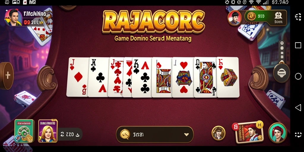 Tampilan gameplay seru dari game Domino RAJACORC.