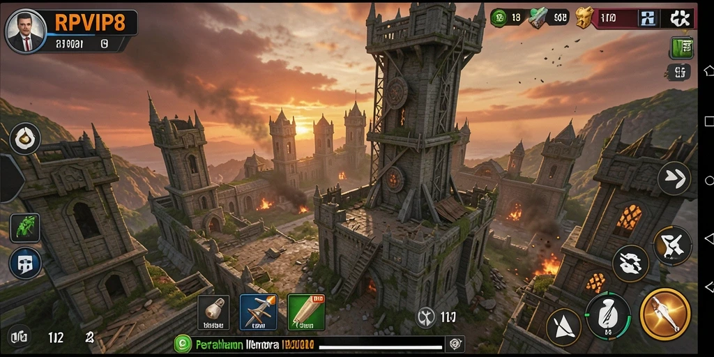 Screenshot menarik dari gameplay Tower Defense RPVIP8.