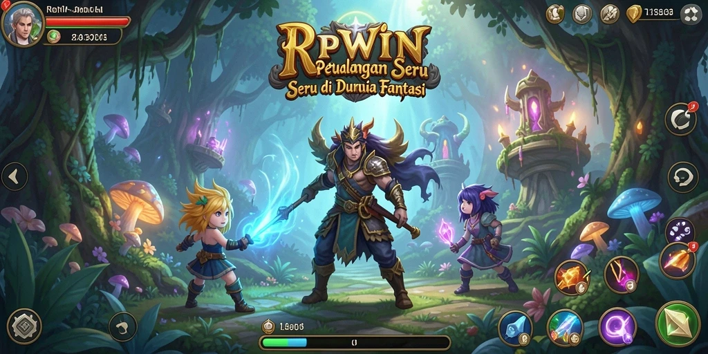Tampilan gameplay RPWIN yang penuh petualangan di dunia fantasi.
