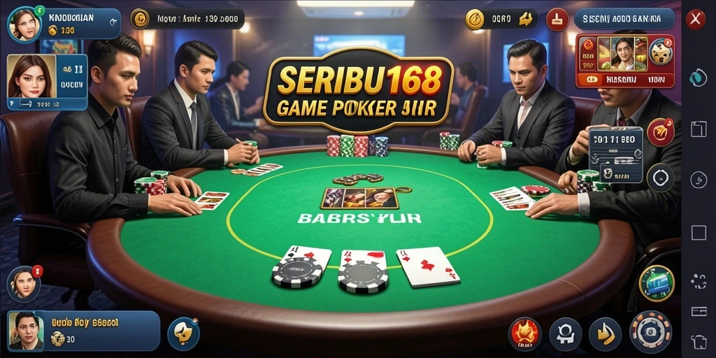 Tampilan seru dari gameplay Poker di SERIBU168.