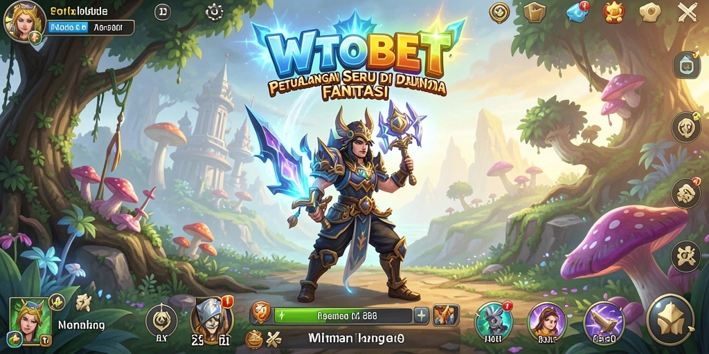 Tangkapan layar gameplay WTOBET menampilkan eksplorasi dunia yang luas.